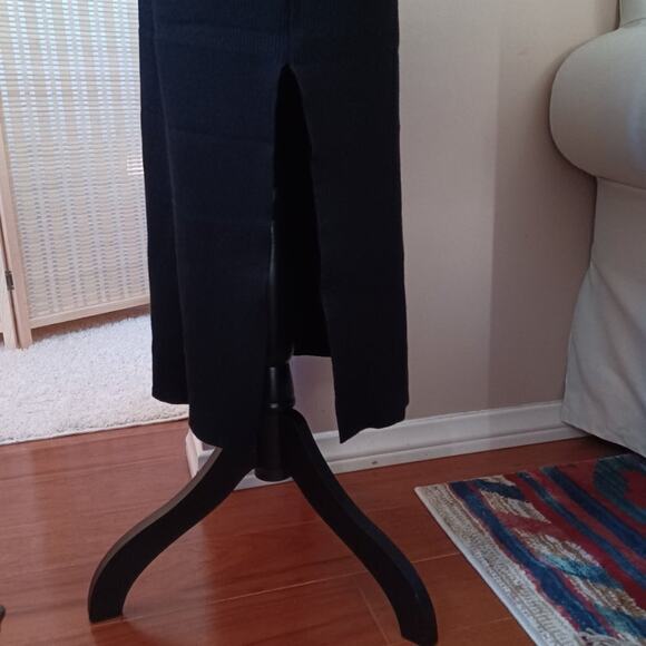 House of Harlow Ribbed Knit Collared Henley Midi Dress Black XL NWT - Picture 8 of 9